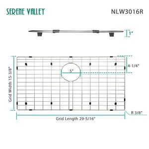Share Serene Valley NLW3016R 29-1/2" X 15-1/2" Sink Protector Rear Drain Corner